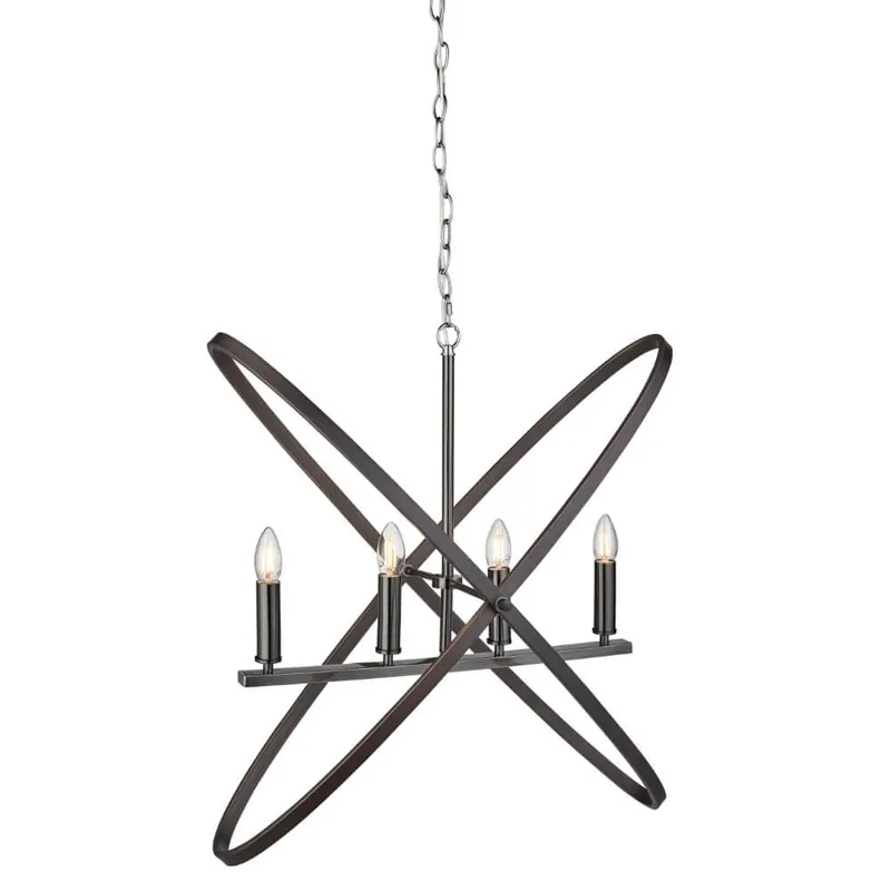 Searchlight - Zwarte klassieke hanglamp Hoopla 4-lichts Shop Nu