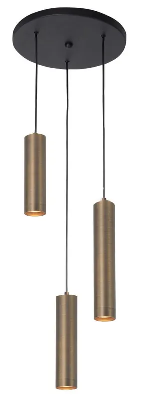 Meest Verkocht Highlight - Ronde pendel hanglamp Perugia brons - 3x GU10
