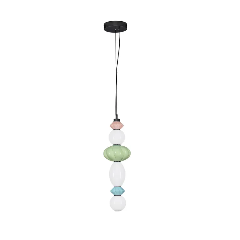 Korting Lyora - Hanglamp Oneta roze - wit - groen - blauw