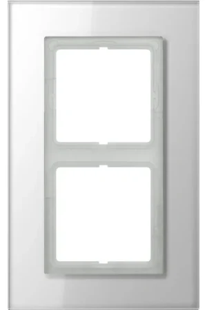Beperkt Aanbod Jung LS range afdekraam 2-voudig Horizontaal en verticaal Wit RAL 9016 IP2X LSP982GLWW