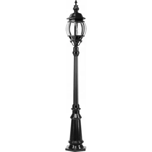KS Verlichting Janeiro E27 tuinverlichtingsarmatuur Pilaar (Stele) aluminium zwart IP33 5022S4 Snelle Levering