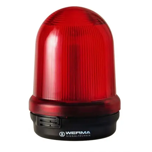 Beperkt Aanbod Werma MONITORED LED PERMANENTE LAMP-BODEMMONTAGE-24VDC ROOD