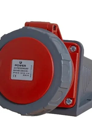 Power CEE opbouw wandcontactdoos 5-polig 32A IP67 rood Lage Prijs