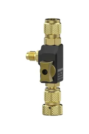 Betrouwbaar Fieldpiece compacte schrädertrekker 1/4" en 5/16" binnendraad + 1/4" buitendraad service poort + kogelafsluiter
