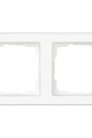 Lage Prijs Gira E2 afdekraam compleet beschrijfbaar zuiver wit 2-voudig Horizontaal en verticaal Wit RAL 9010 IP20 071222