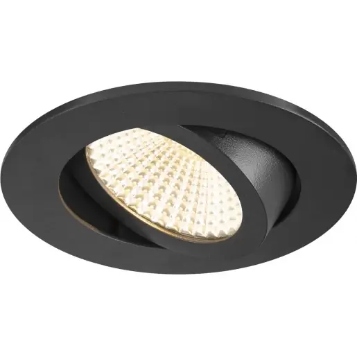 Voordeelprijs SLV New Tria inbouwspot rond symm 3000K 750lm 82x82mm faseaansnijding faseafsnijding 41-80° - Breedstralend zwart 1007392
