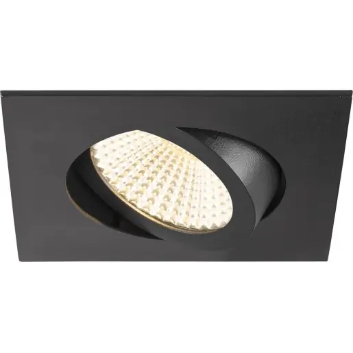 SLV New Tria inbouwspot vierkant symm 3000K 750lm 82x82mm faseaansnijding faseafsnijding 41-80° - Breedstralend zwart 1007400 Rechtstreeks Van De Fabrikant