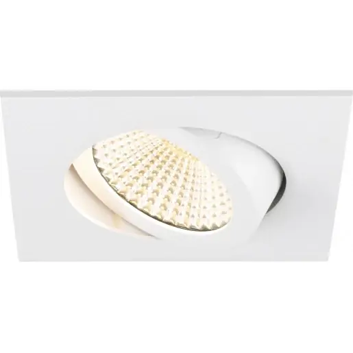 SLV New Tria inbouwspot vierkant symm 2500K 540lm 82x82mm faseaansnijding faseafsnijding 41-80° - Breedstralend wit 1007439 Superprijs