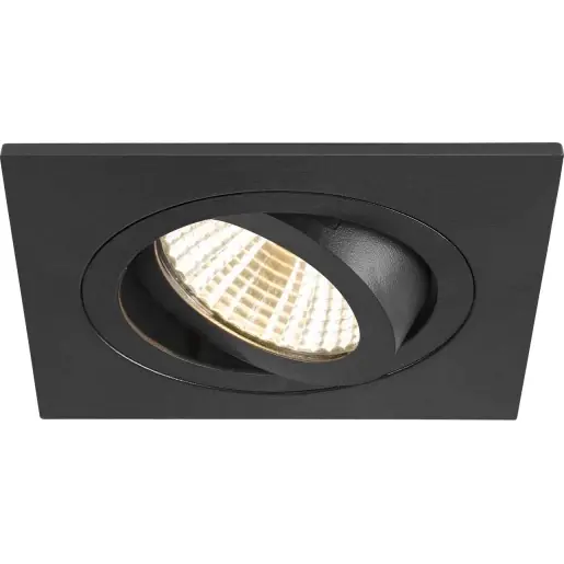 Laatste Versie SLV New Tria Afdekking inbouwring vierkant 75 Aluminium 90x90x26mm Zwart 1007340