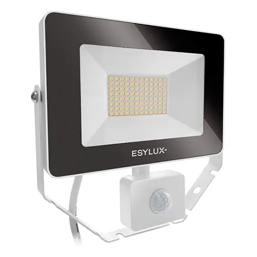 Esylux AFL LED schijnwerper 840 symm 4000K 3200lm 215x205mm aanwezigheidsmelder bewegingssensor lichtsensor >80° - Extreem breedstralend Vrij kabeluiteinde IP65 wit EL10810725 Shop Nu