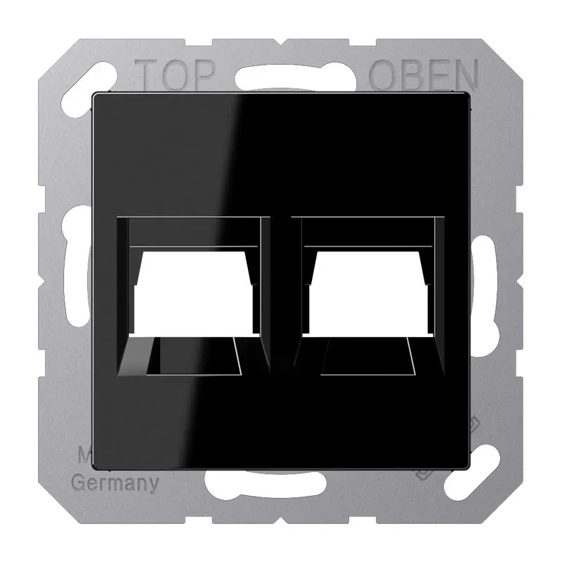 Jung A Range - Centraalplaat RJ45 A1569-2WESW Zwart Nieuw