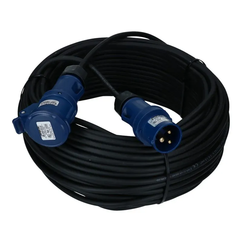 CEE verlengkabel 3 polig 16A 3x1.5mm² 50 meter IP44 H07RN-F Speciale Aanbieding