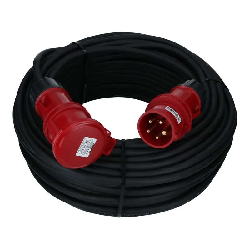 CEE verlengkabel 5 polig 16A 5x1.5mm² 50 meter IP44 H07RN-F Betrouwbaar